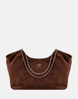 Sissy Boy Versatile Unstructured Huge Chocolate Shopper Bag for Daily Essentials