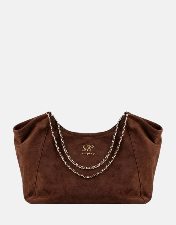 Sissy Boy Versatile Unstructured Huge Chocolate Shopper Bag for Daily Essentials