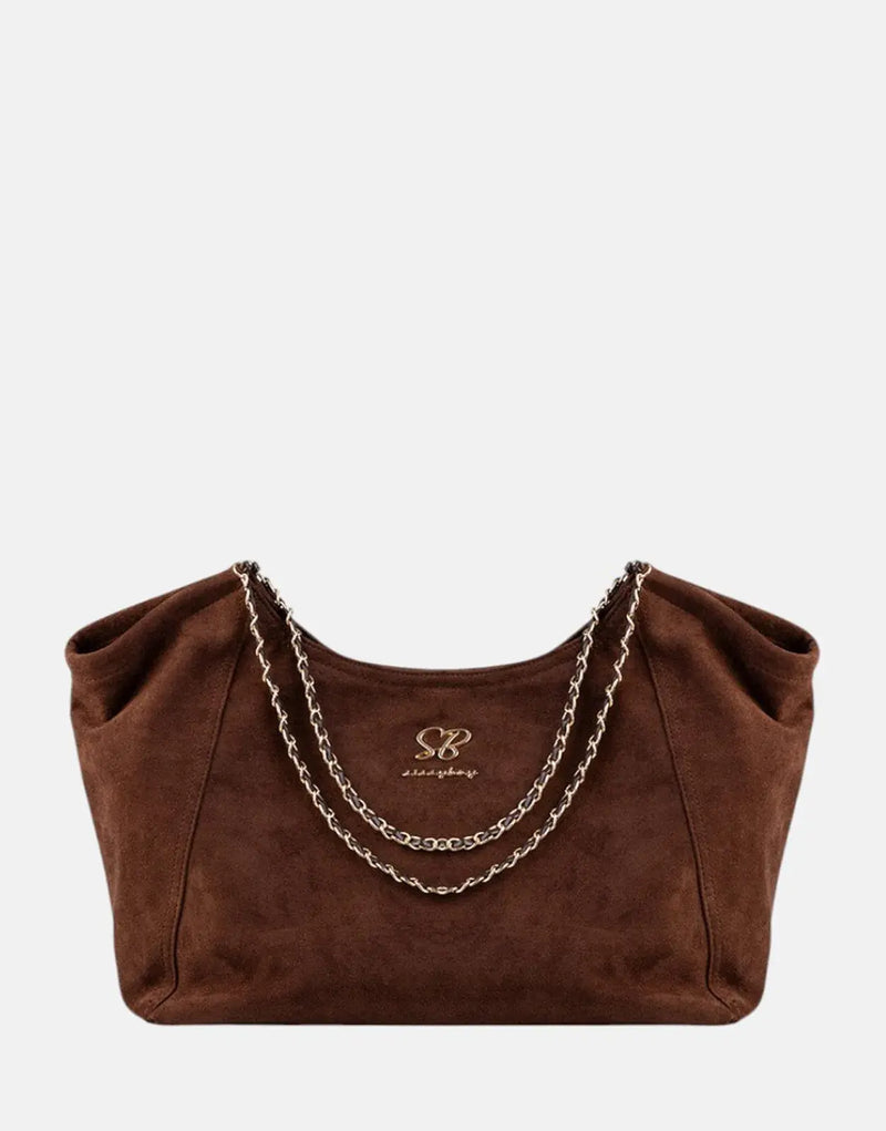 Sissy Boy Versatile Unstructured Huge Chocolate Shopper Bag for Daily Essentials