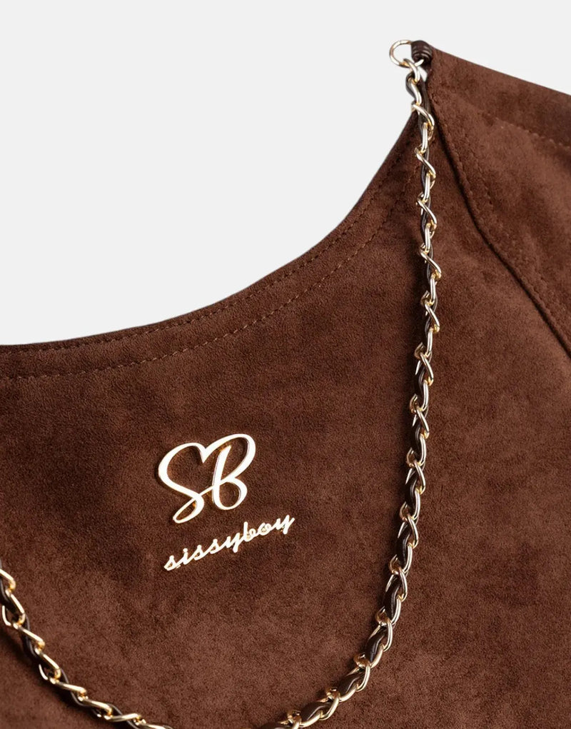 Sissy Boy Versatile Unstructured Huge Chocolate Shopper Bag for Daily Essentials