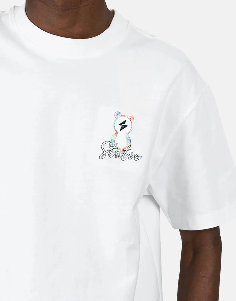 Static Energie Gruner White T-Shirt: Soft Cotton, Relaxed Fit, Essential Wardrobe Staple