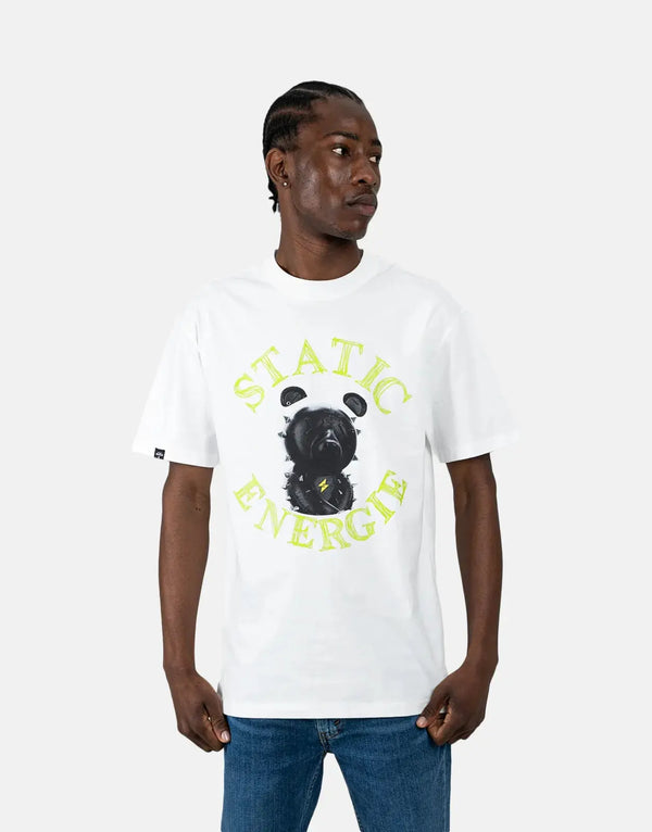 Static Energie Traunsee Crisp White Cotton T-Shirt Everyday Comfort Style