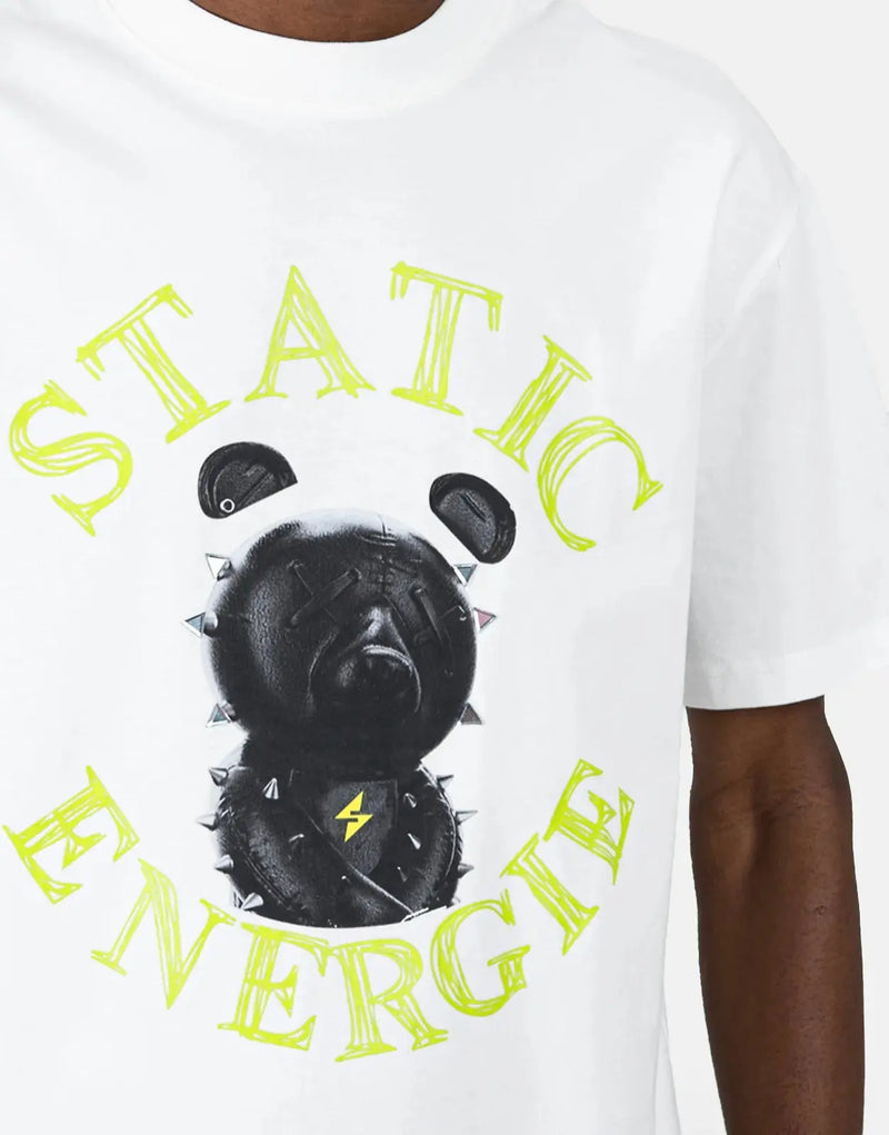 Static Energie Traunsee Men's White T-Shirt: Premium Cotton, Breathable Comfort Style