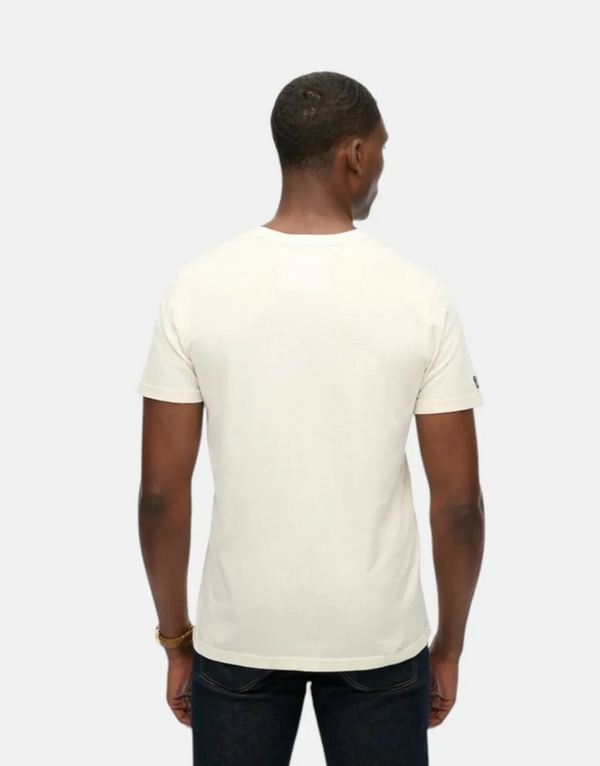 Superdry Athletic Emboss Relaxed Bone White T-Shirt: Soft Organic Cotton Comfort
