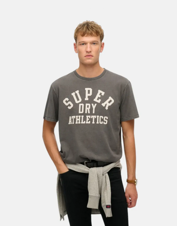 Superdry Men's Athletic Essential Loose Fit Grey Cotton T-Shirt