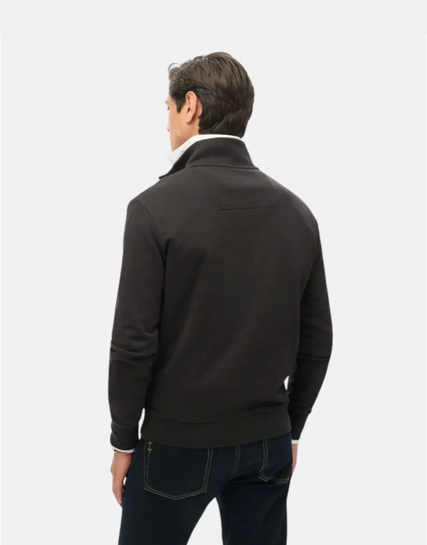 Superdry Core Logo Henley Black Sweatshirt: Comfortable, Stylish Men's Half-Zip Top