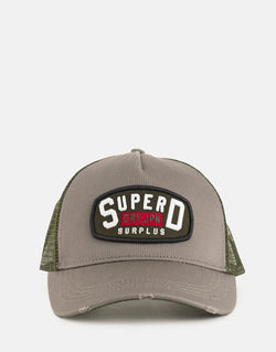 Superdry Dirt Road Corduroy Cap: Flexible Dark Pebble Grey Casual Style