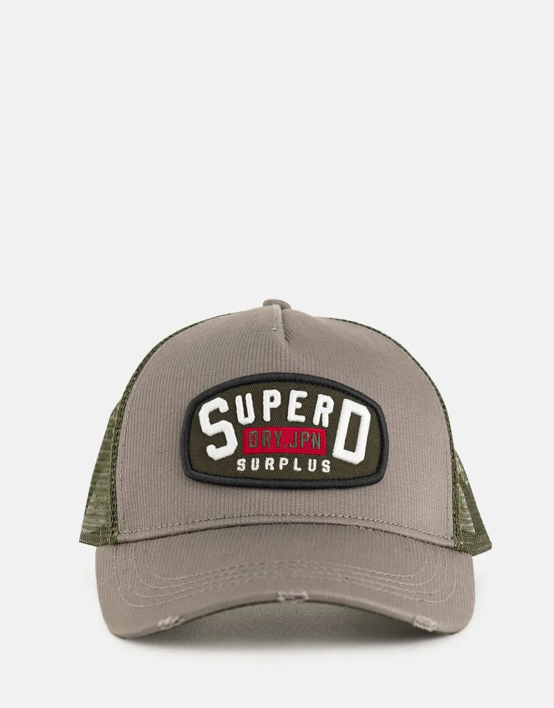 Superdry Dirt Road Corduroy Cap: Flexible Dark Pebble Grey Casual Style
