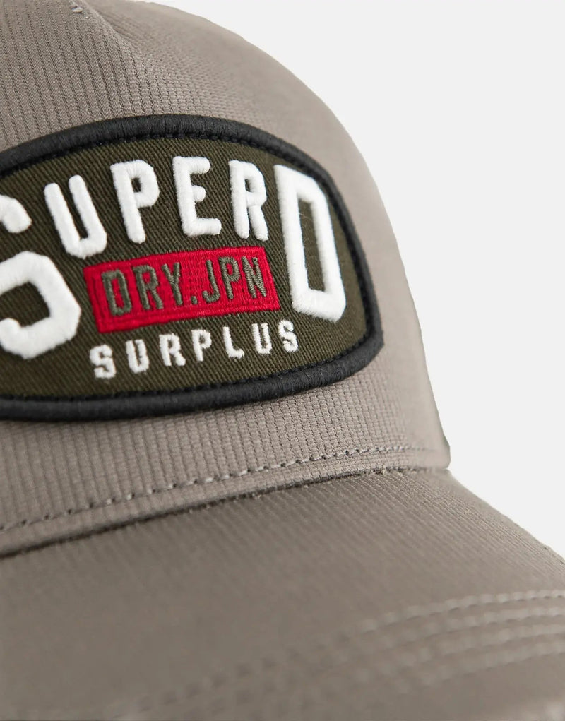 Superdry Dirt Road Corduroy Cap: Flexible Dark Pebble Grey Casual Style