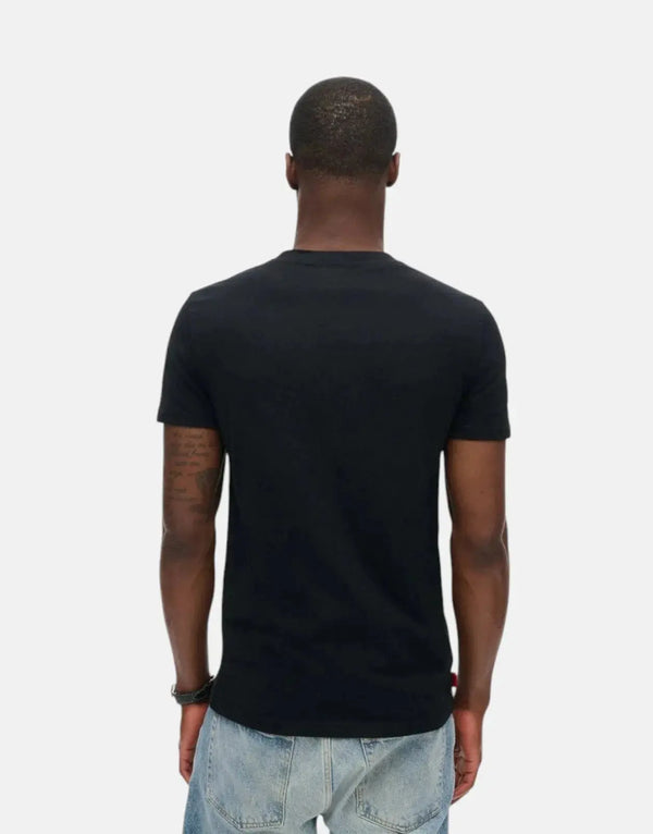 Superdry Men's Essential Black Embroidered Organic Cotton Crew Neck T-Shirt