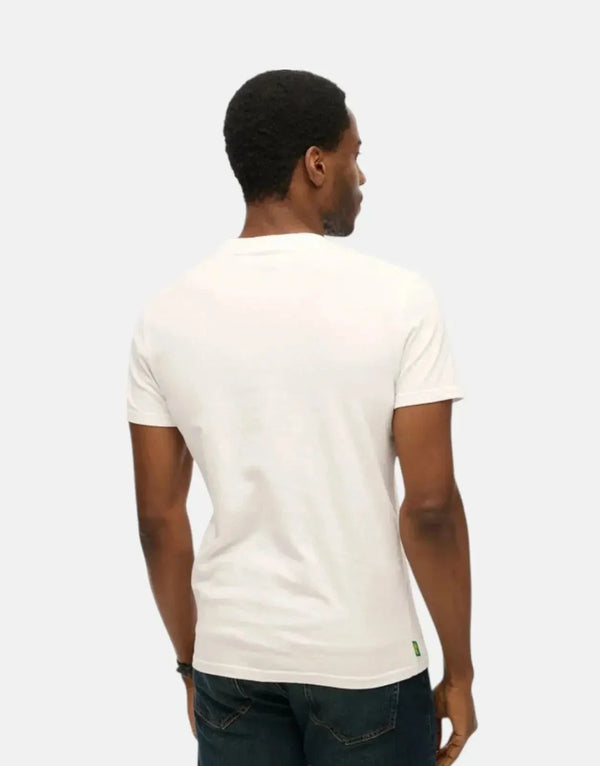 Superdry Men's Essential White Organic Cotton Crew Neck T-Shirt Slim Fit