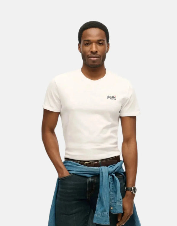 Superdry Men's Essential Contrast Embroidered Organic Cotton Crew Neck T-Shirt