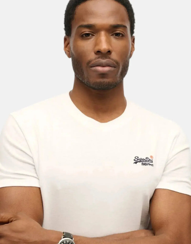 Superdry Men's Essential Contrast Embroidered Organic Cotton Crew Neck T-Shirt