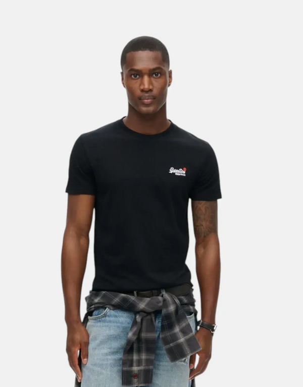 Superdry Men's Essential Contrast Embroidered Logo T-Shirt - Organic Cotton Tee