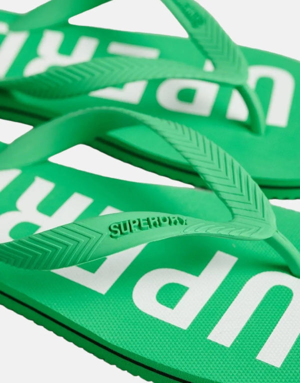 Superdry Essential Bright Green Men's Flip Flops for Summer Comfort