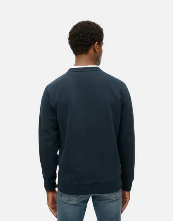 Superdry Essential Logo Crew Neck Eclipse Navy Sweatshirt – Cozy, Stylish, Loose Fit
