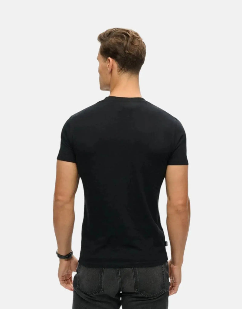 Superdry Essential Logo Black T-Shirt: Organic Cotton, Slim Fit, Versatile Style