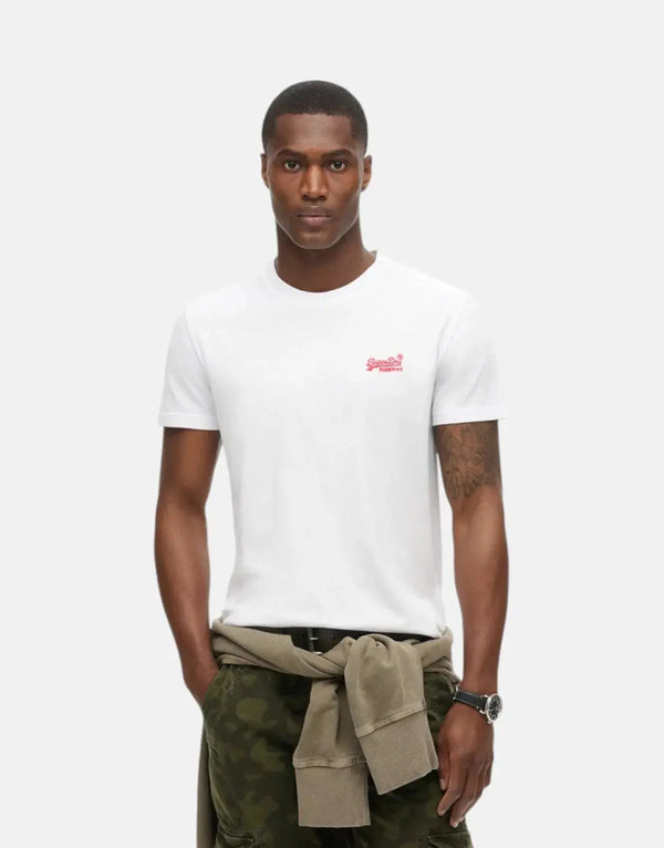 Superdry Essential Logo White T-Shirt - Soft Organic Cotton Slim Fit
