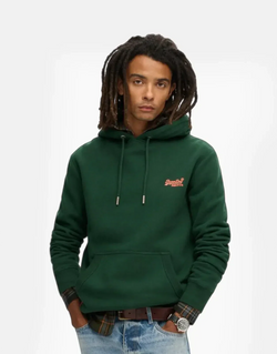 Superdry Essential Logo Green Hoodie: Comfortable Embroidered Design for Everyday Style