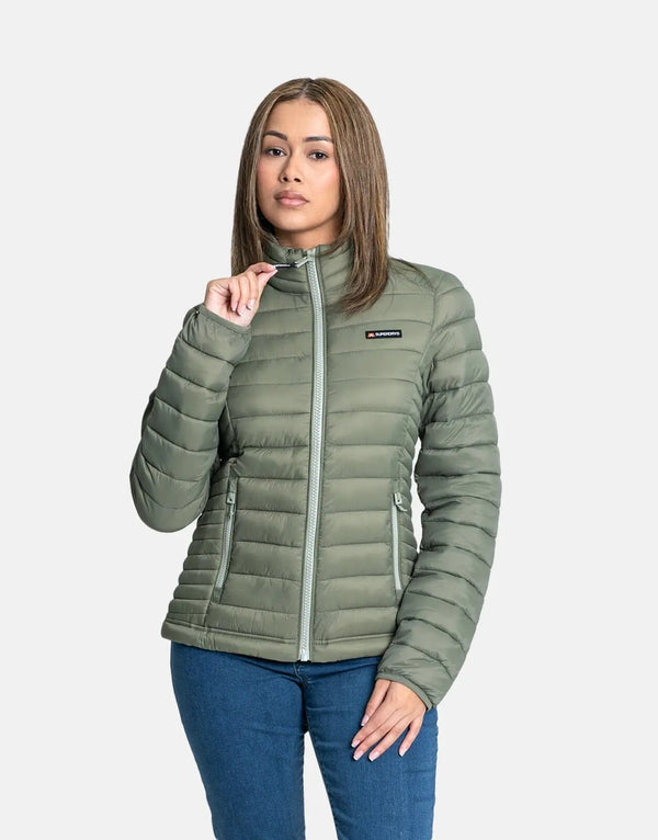Superdry Fuji Lite Padded Puffer: Lightweight, Warm, Stylish Olive Green Jacket