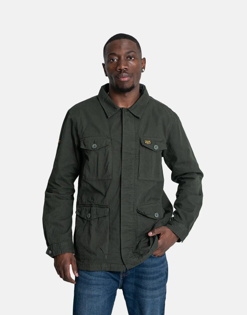 Superdry Men's Lightweight Military Field Jacket - Durable Olive Green Style