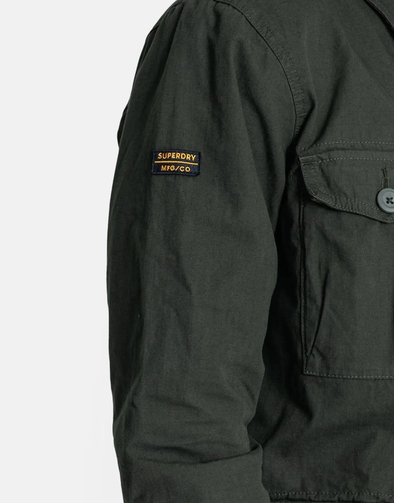 Superdry Men's Lightweight Military Field Jacket - Durable Olive Green Style