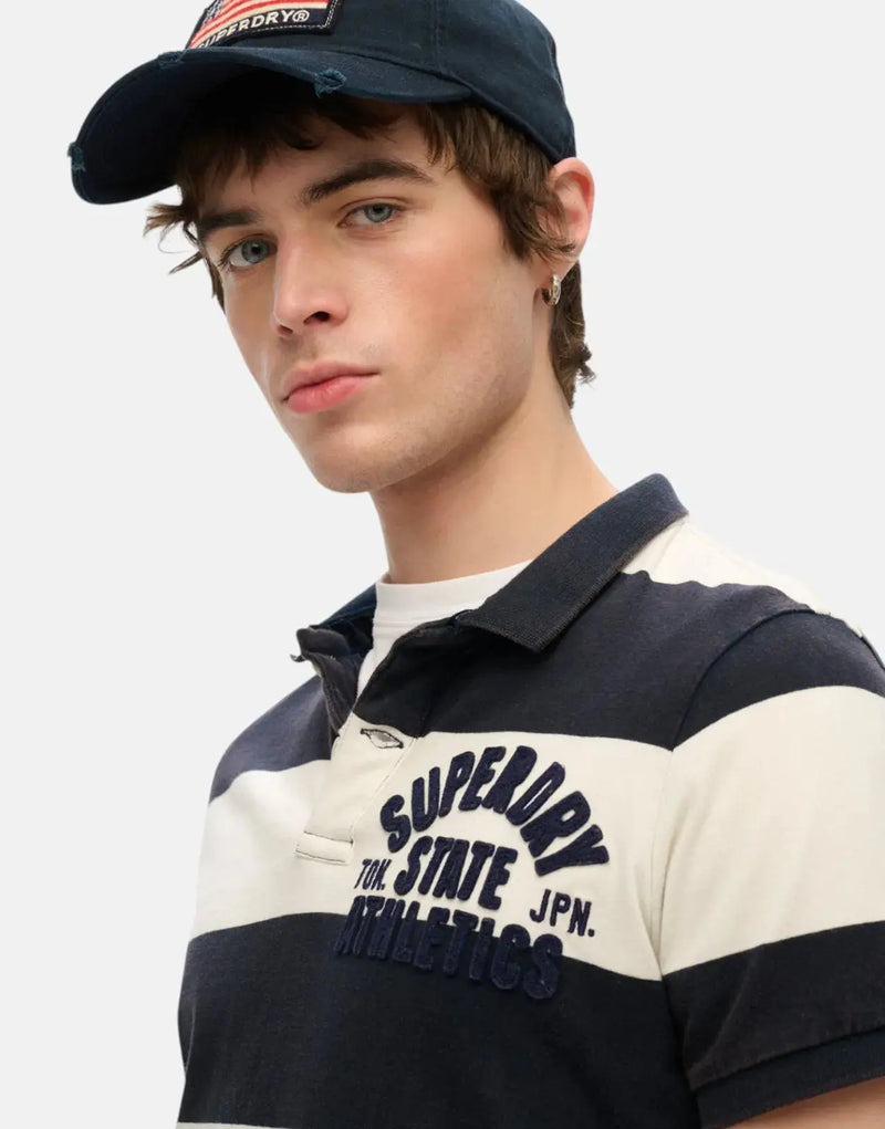 Superdry Patched Navy Baseball Cap: Cotton, Adjustable, Lauren Style for Comfort