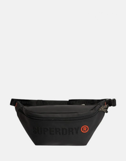 Superdry Tarp Core Black Bum Bag: Compact, Durable, Adjustable, Festival Essential