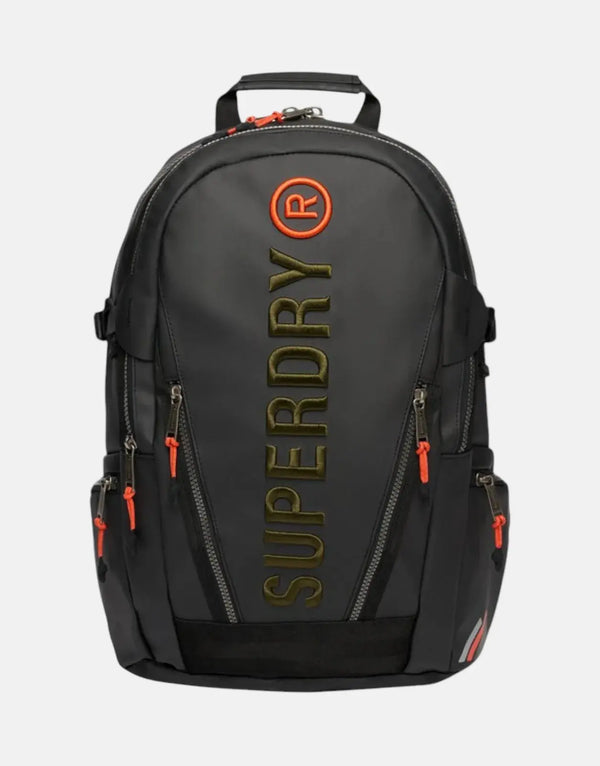 Superdry Tarp EMB Rucksack: Durable Black Khaki Green Adventure Backpack