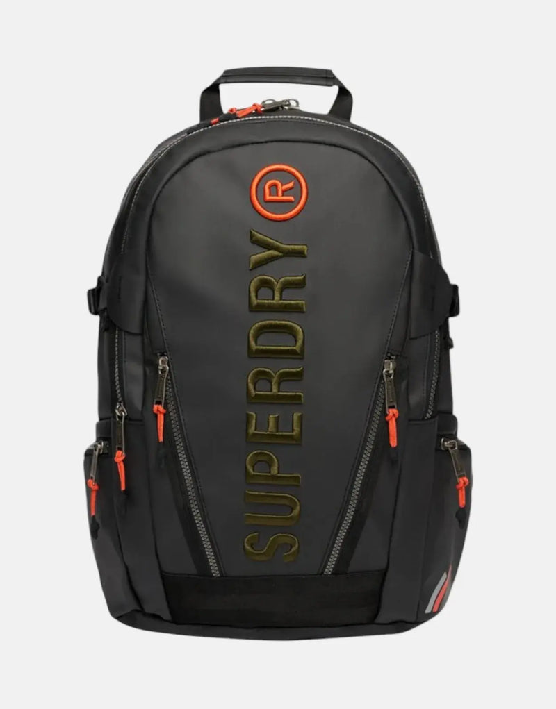 Superdry Tarp EMB Rucksack: Durable Black Khaki Green Adventure Backpack