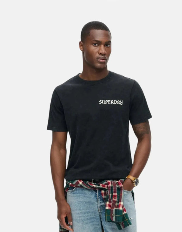 Superdry Men's Tattoo Graphic Tee: Relaxed Fit, Organic Cotton, Bold Back Print
