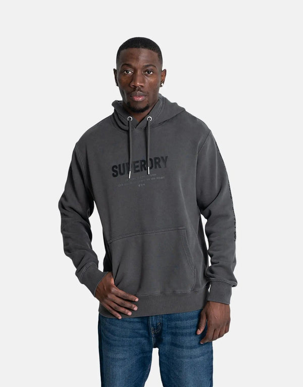 Superdry Men's Vintage Black Utility Sport Hoody: Durable, Comfortable, Stylish, Everyday Wear
