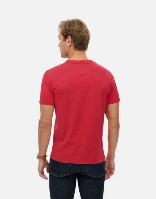 Superdry VL Classic Indiana Red Men's T-Shirt, Premium Organic Cotton, Relaxed Fit