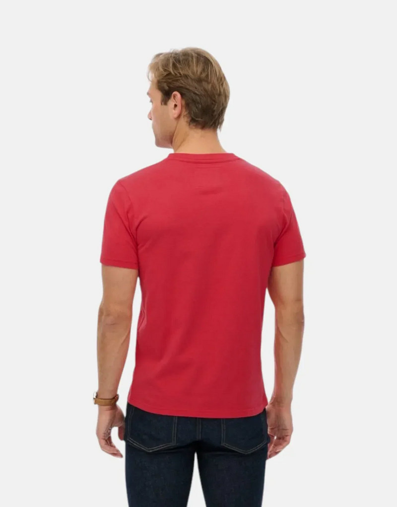 Superdry VL Classic Indiana Red Men's T-Shirt, Premium Organic Cotton, Relaxed Fit