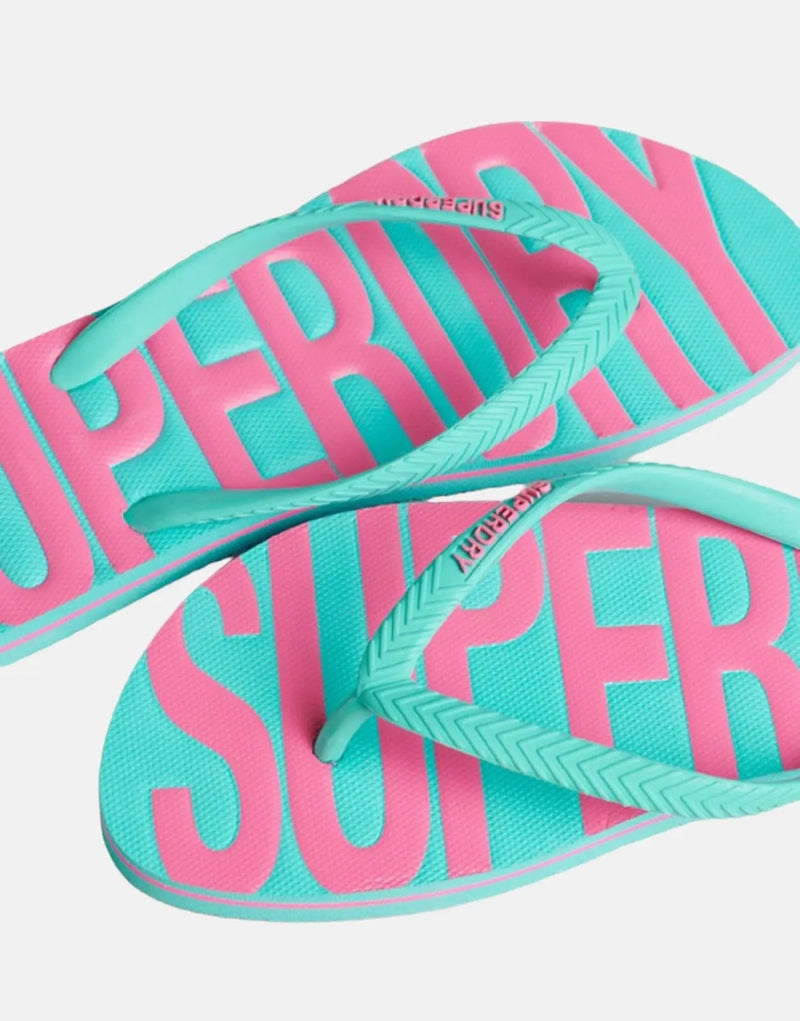 Superdry Women's Vegan Aqua Flip Flops - Stylish, Cushioned, Slip-Resistant Beach Sandals