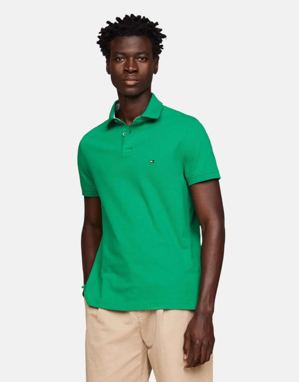 Tommy Hilfiger 1985 Classic Green Regular Fit Men's Polo Shirt Organic Cotton