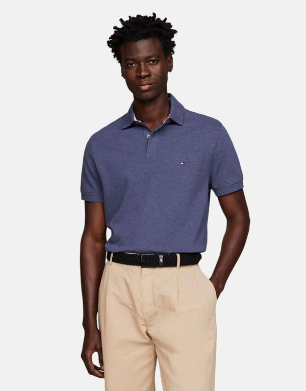 Tommy Hilfiger 1985 Slim Fit Organic Cotton Denim Blue Polo Shirt