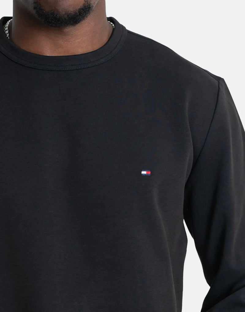 Tommy Hilfiger Essential Intechno Black Crew Neck Tee – Soft, Versatile, Durable