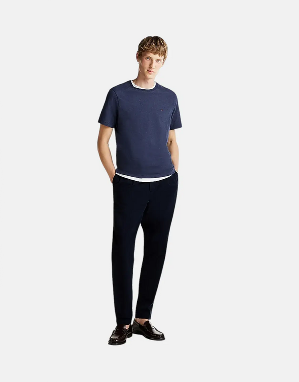 Tommy Hilfiger Essential Men's Heather Navy Regular Fit Pure Cotton T-Shirt