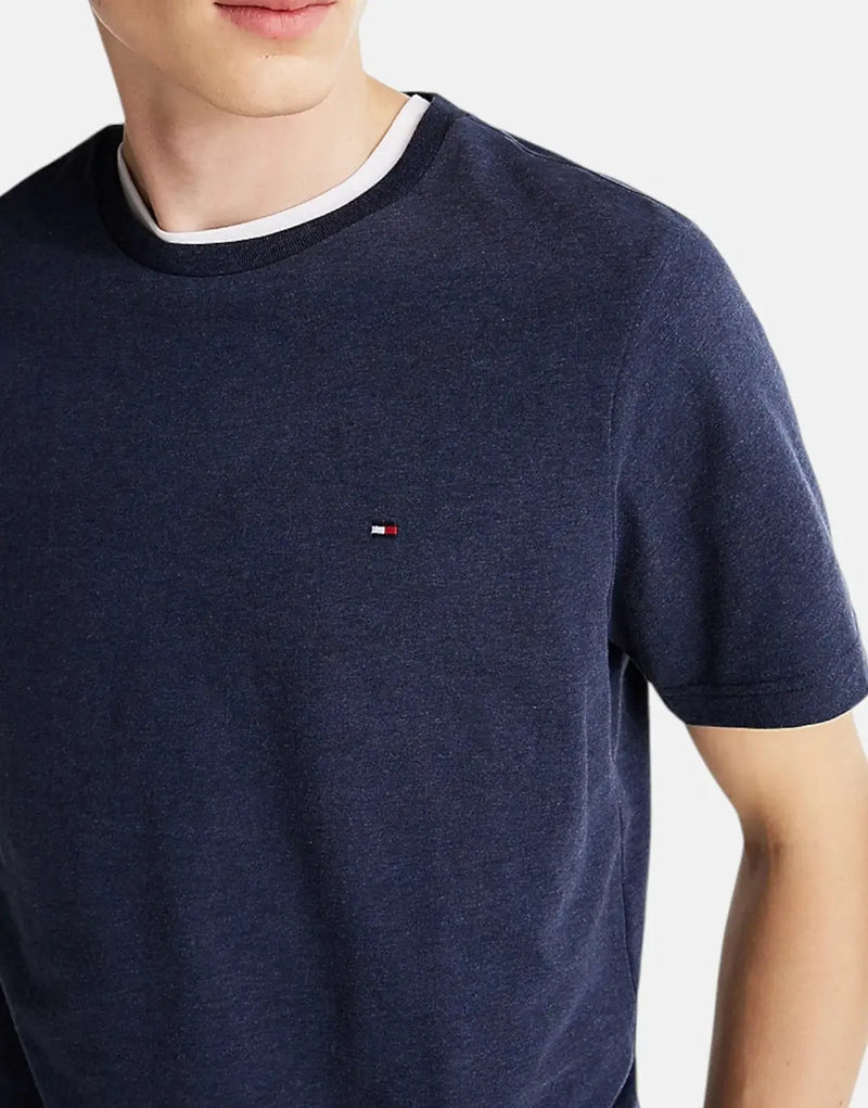 Tommy Hilfiger Essential Men's Heather Navy Regular Fit Pure Cotton T-Shirt