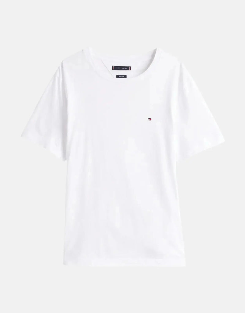 Tommy Hilfiger Essential Pure Cotton White Regular Fit Tee with Flag Logo