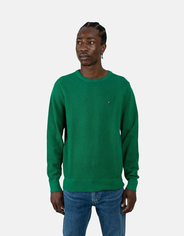 Tommy Hilfiger Men's Essential Structure Green Crew Neck T-Shirt