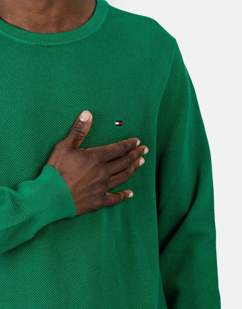 Tommy Hilfiger Men's Essential Structure Green Crew Neck T-Shirt