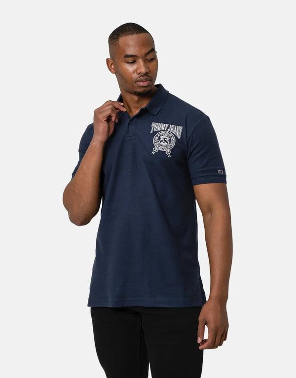 Tommy Hilfiger Jeans Relaxed Varsity Navy Polo Shirt for Men