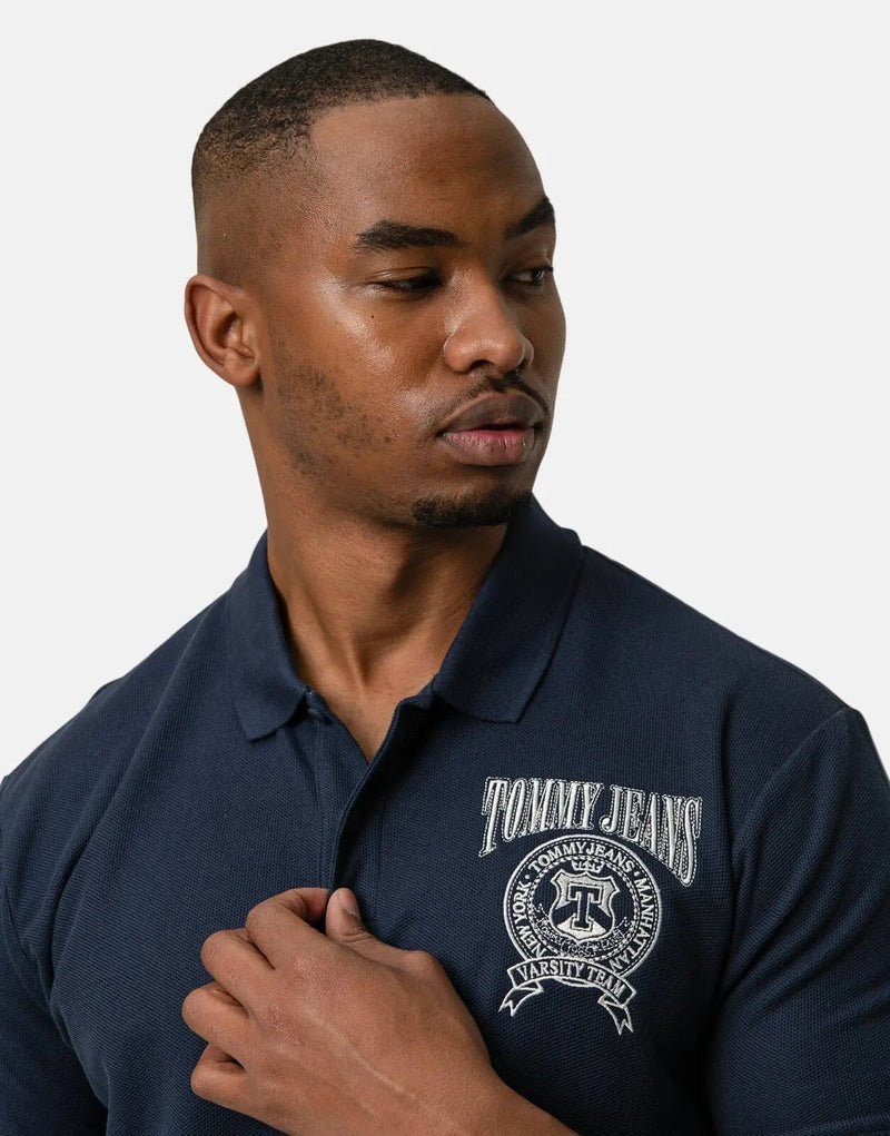 Tommy Hilfiger Jeans Relaxed Varsity Navy Polo Shirt for Men