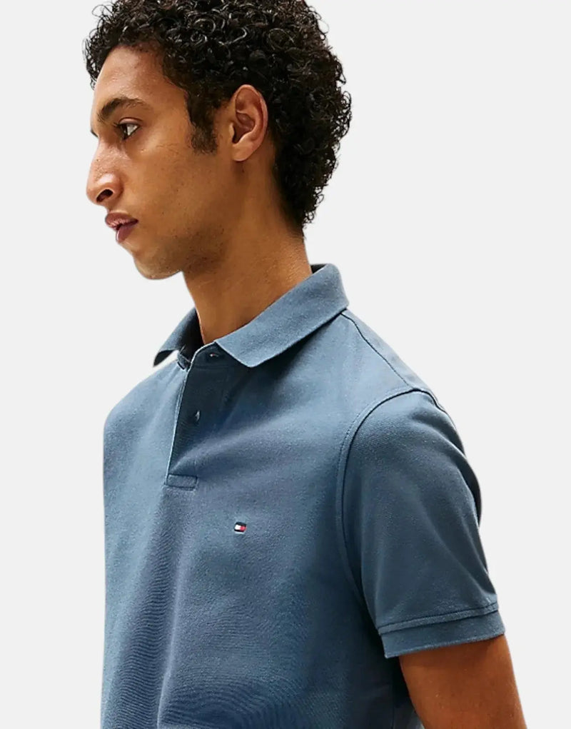Tommy Hilfiger 1985 Regular Fit Steel Blue Organic Cotton Polo Shirt