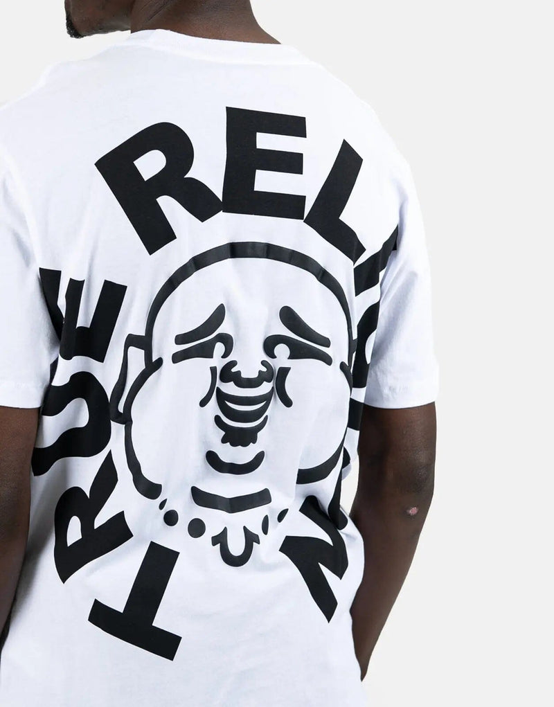 True Religion Men's Buddha Face White Graphic Tee - Premium Comfort Style
