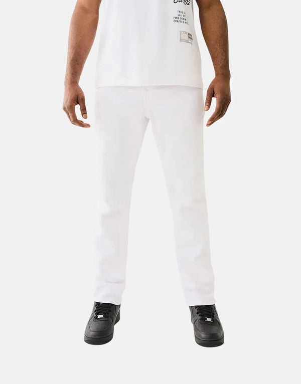 True Religion Rocco Skinny Fit Optic White Jeans with Horseshoe Stitching