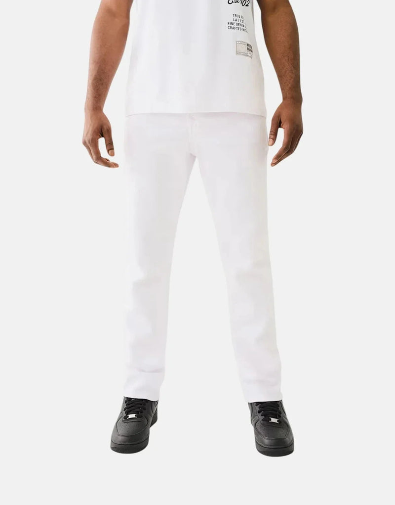 True Religion Rocco Skinny Fit Optic White Jeans with Horseshoe Stitching