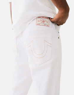 True Religion Rocco Skinny Fit Optic White Jeans with Horseshoe Stitching